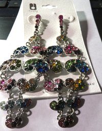 COLORFUL DANGLE PIERCED EARRINGS