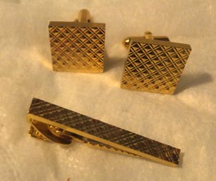 Men's Cuff Link & Tie Clip Set