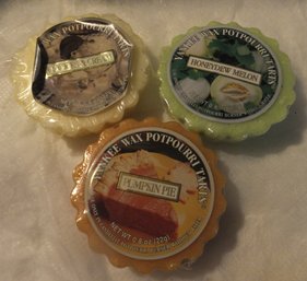 3 NEW YANKEE 0.8OZ WAX POTPOURRI TARTS