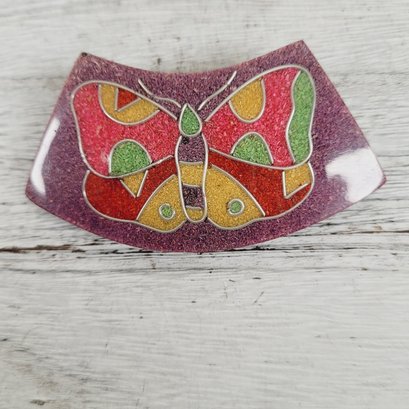 Vintage Purple Butterfly Brooch Inlay Pin Beautiful Design Classic Pin