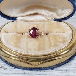 Victorian 10K Gold Garnet Ring Size 6 Antique Very Pretty