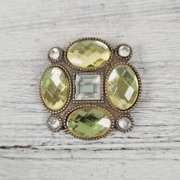 Vintage Rhinestone Brooch Pin Beautiful Design Classic Pin
