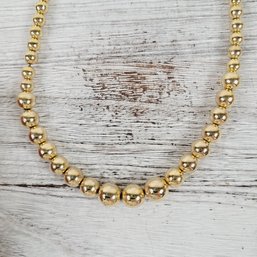 Vintage Necklace 18 1/2' Ball/bead Chain Gold-tone Beautiful Design Classic Costume Jewelry