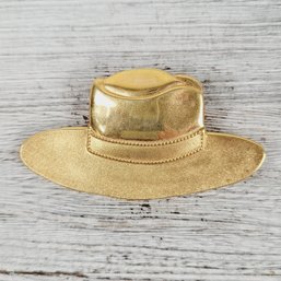 Vintage Hat Brooch Gold Tone Beautiful Design Classic Costume Jewelry