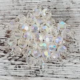 Vintage Crystal Cluster Brooch Silver-tone Beautiful Design Classic Costume Jewelry