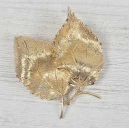 Vintage Christian Dior 1967 Grosse Leaf Brooch Gold-tone Beautiful Design Classic Costume Jewelry