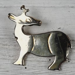 Vintage Alva Museum Replica Reindee/ Deer Brooch Silver-tone Classic Costume Jewelry