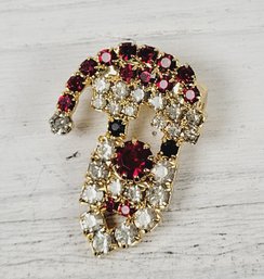 Vintage Rhinestone Santa Brooch Christmas Holiday Theme Classic Costume Jewelry