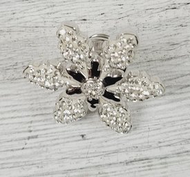 Vintage Rhinestone Snowflake Pin Christmas Holiday Theme Classic Costume Jewelry