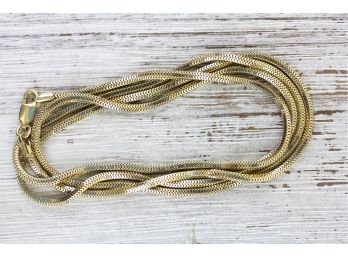 Silver Sterling Necklace Italian Snake Chain Gold Clad Long Sturdy 28 Inches 8.2 Grams