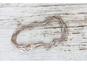 Sterling Silver Necklace Box Chain Strong Sturdy Classic 18 Inches And 2 Grams