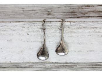 Sterling Silver Earrings Classic Teardrop Staple Pair