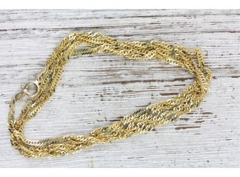 Sterling Silver Necklace Rope Chain Italian Gold Clad Long 24 Inches And 7.5 Grams