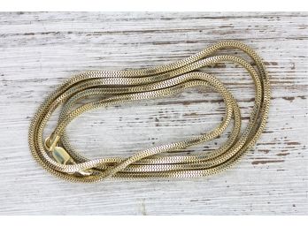 Silver Sterling Necklace Italian Snake Chain Gold Clad Long Sturdy 24 Inches 7.3 Grams