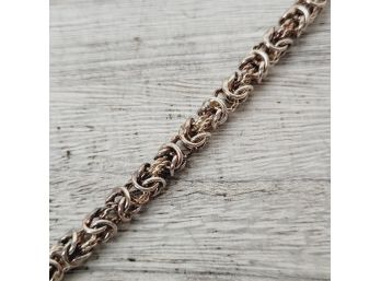 Byzantine Sterling Silver Bracelet Chain Link 8.25' Stack 925