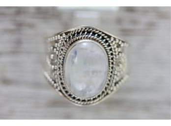 Sterling Silver Ring Labradorite Bali Size 11 Classic Pretty