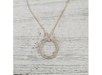 Vintage Silver Sterling Natural Diamond Accent Necklace Pendant Chain 18' Gold Vermeil