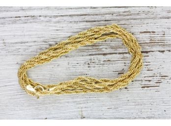 Sterling Silver Necklace Rope Chain Italian Gold Clad Long Sturdy 24 Inches And 7.5 Grames
