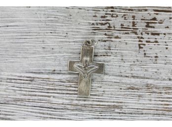 Sterling Silver Cross Bird Religious Medal Small Pendant 925 Classic