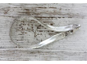Vintage Herringbone Sterling Silver Bracelet Chain Link 6.75' Stack 925