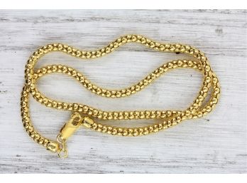 Popcorn Chain Italian Sterling Silver Necklace Gold Clad Sturdy Strong Classic 18 Inches 13 Grams