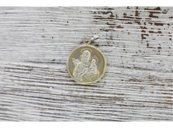 800 Fine Silver Vatican Religious Medal Pendant God Baby Jesus Classic