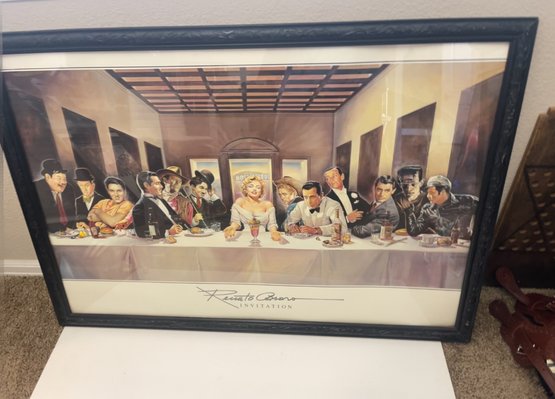 Renato Casaro 'invitation' Legends Last Supper Linen Textured Print Framed