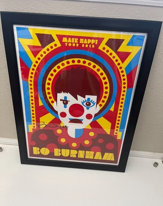Bo Burnham Make Happy Tour 2015 Poster Autographed Framed