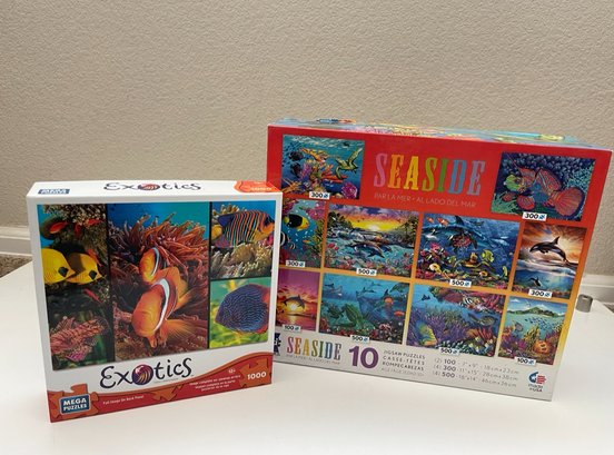 Lot Of 2 Jigsaw Puzzles 4 In One Sea Life Ocean