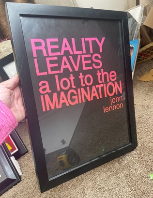 John Lennon 'reality Leaves A Lot To The Imagination' Framed Quote Art Print