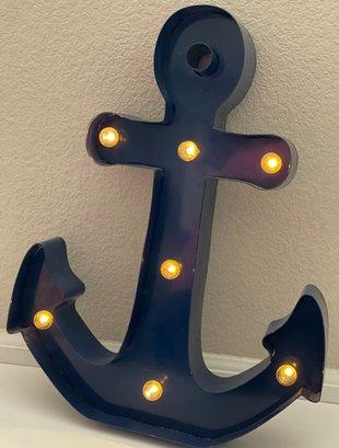 Nautical Anchor Decor Marquis Light Wall Hanging Or Shelf Decor Battery Operated