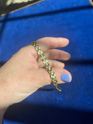 Gold And Diamond CZ Tennis Bracelet Women's Fashion Jewelry Untested Marked Citizen Base Metal