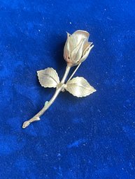 Vintage Gold Rose Brooch Pin Costume Jewelry Untested Unmarked