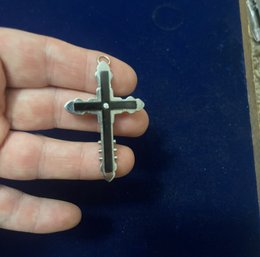 Stainless Steel And Enamel Men's Cross Pendant Religious