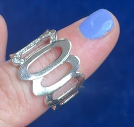 Women's Fashion Ring Silver Fancy Loop Size 7