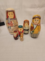 Set Of Vintage Russian Nesting Dolls