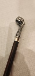 Vintage English Sterling Silver And Rosewood Walking Stick Cane