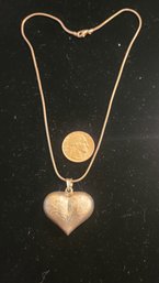 Sterling Silver Heart Pendant On Chain.