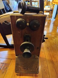 Antique Oak Wall Phone