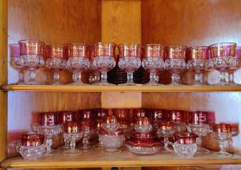 Large Collection Of Ruby Flash Glassware