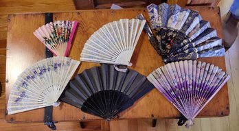 Lot Of 6 Victorian Hand Fans