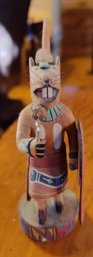 Native American Indian Hopi Kachina Doll Signed R David Tewa Warrior Mouse