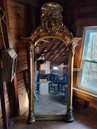 Ornate Victorian Gilt Short Pier Mirror