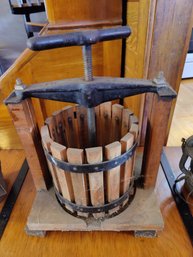 Antique Iron And Wood Wine Press