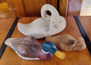 Lot Of 3 Canadian Mallard Duck & Goose Decoys