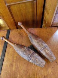 Lot Of 2 Indian Wooden Clubs