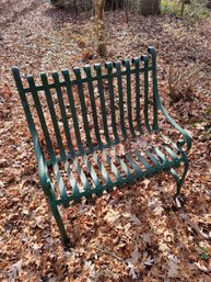 Victorian Strap Iron Green Bench