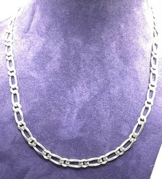 Nice Sterling Silver Figaro Necklace