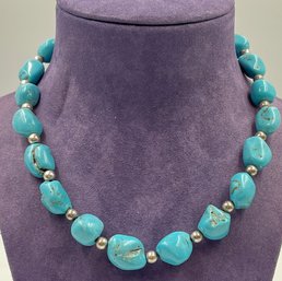 Gold Stone Jewelry Corp Turquoise & Sterling Silver Necklace