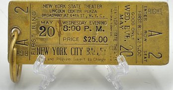 Lowell Sigmund Brass New York City Ballet Ticket Keychain